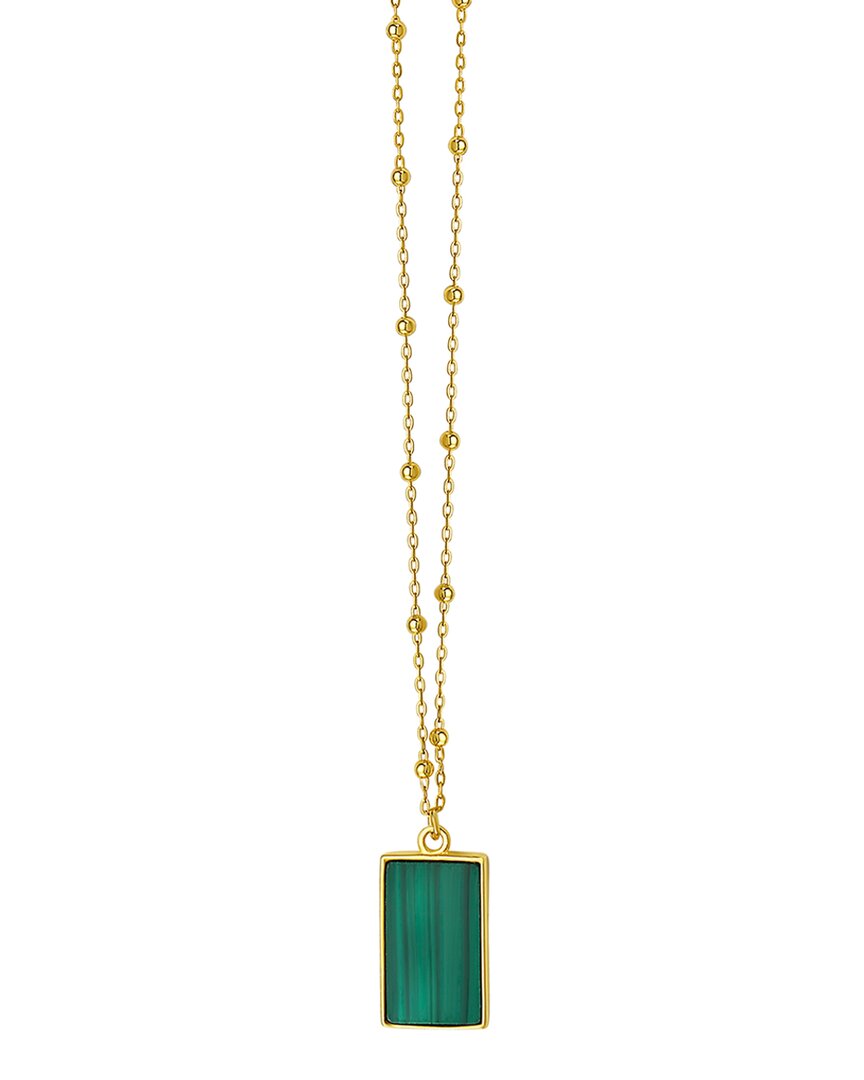 Italian Gold 14k Malachite Necklace
