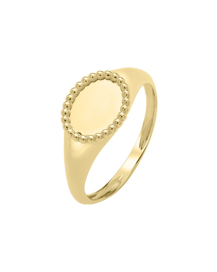 Shop Italian Gold 14k  Beaded Signet Ring