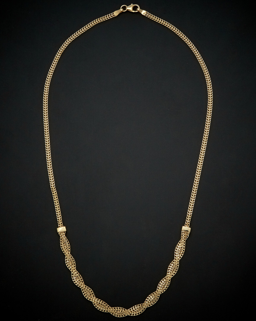 Shop Italian Gold 14k  Braided Curb Link Necklace
