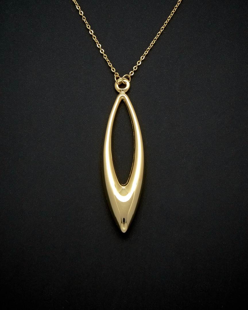 Italian Gold Marquise Drop Necklace