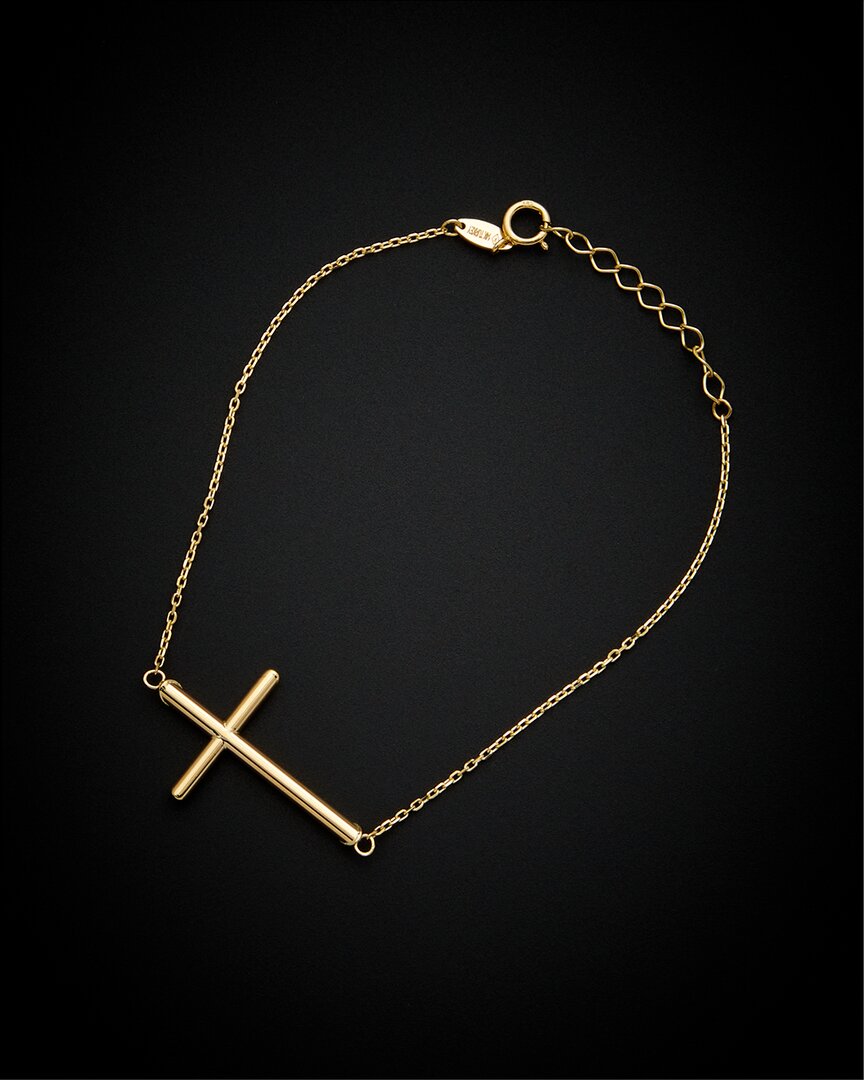Shop Italian Gold 14k  Cross Bracelet