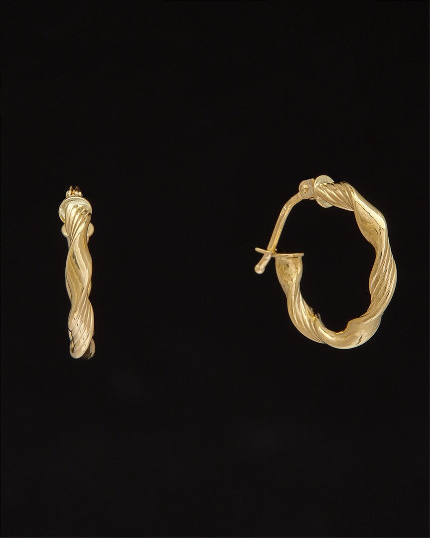 Italian Gold 14k  Textured Twist Hoops