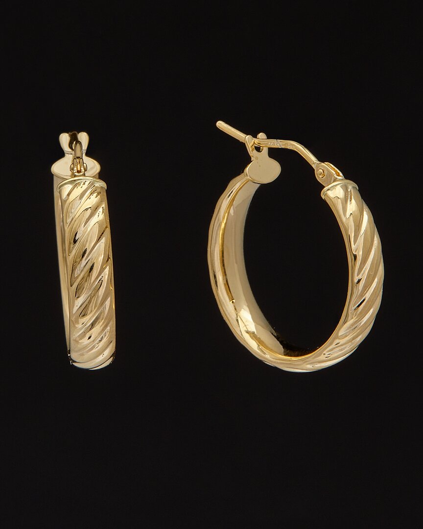 Italian Gold 14k  Twisted Hoops