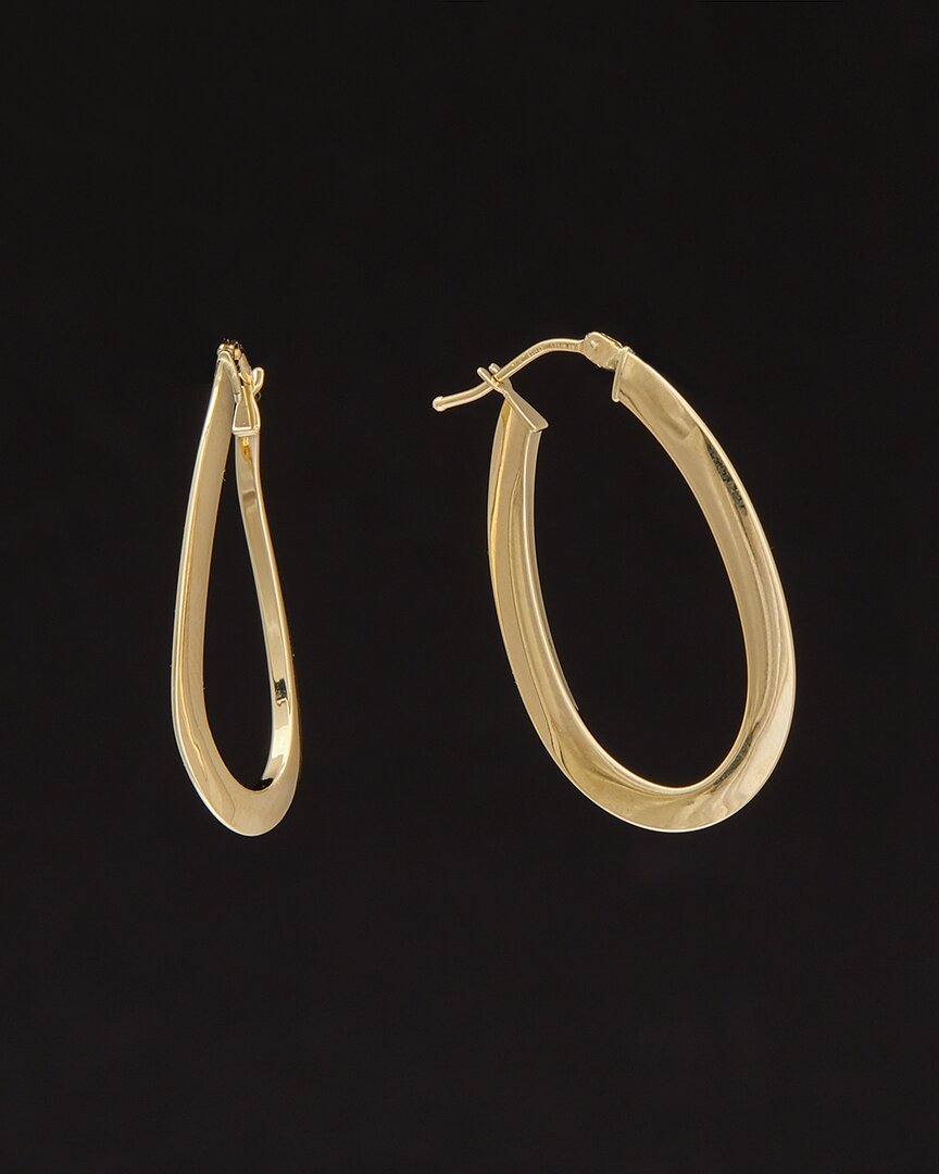 Italian Gold 14k  Wave Oval Hoops