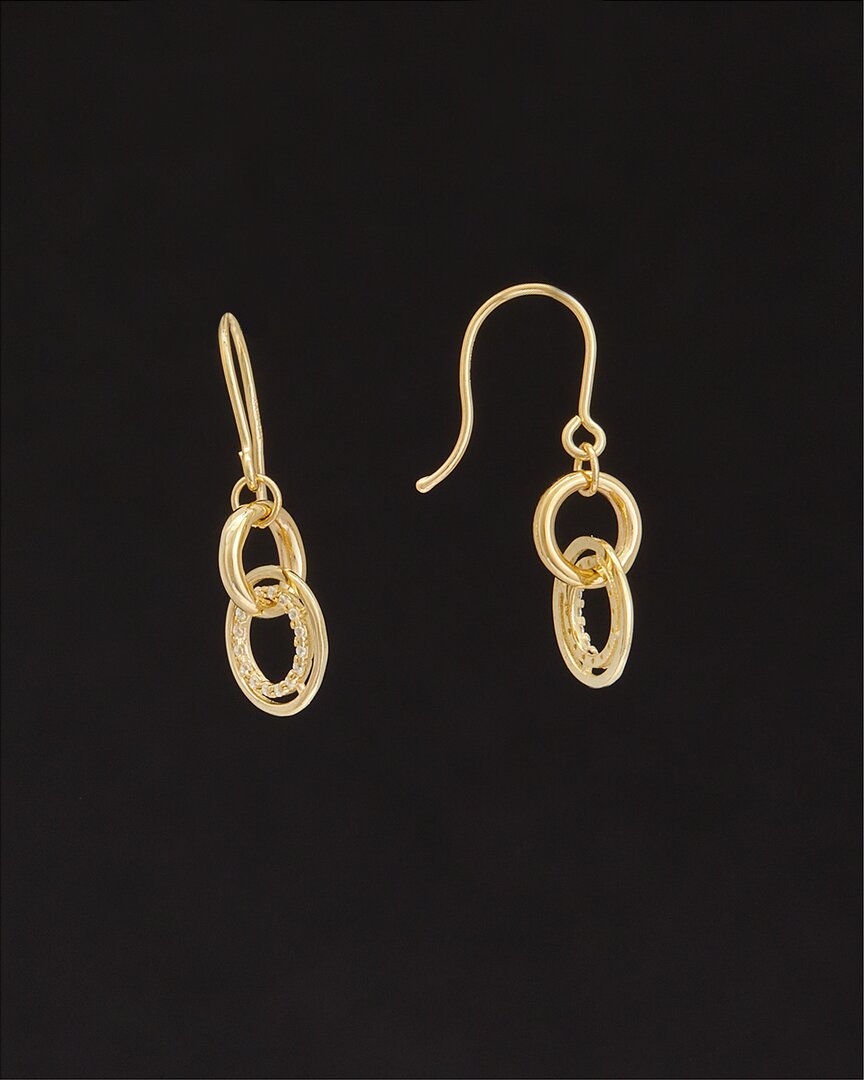 Italian Gold 14k  Interlocking Circle Dangle Earrings