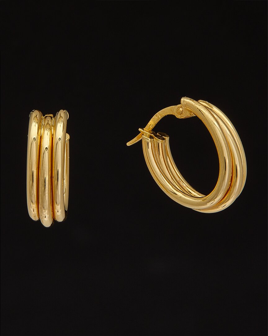 Shop Italian Gold 14k  Triple Oval Hoops