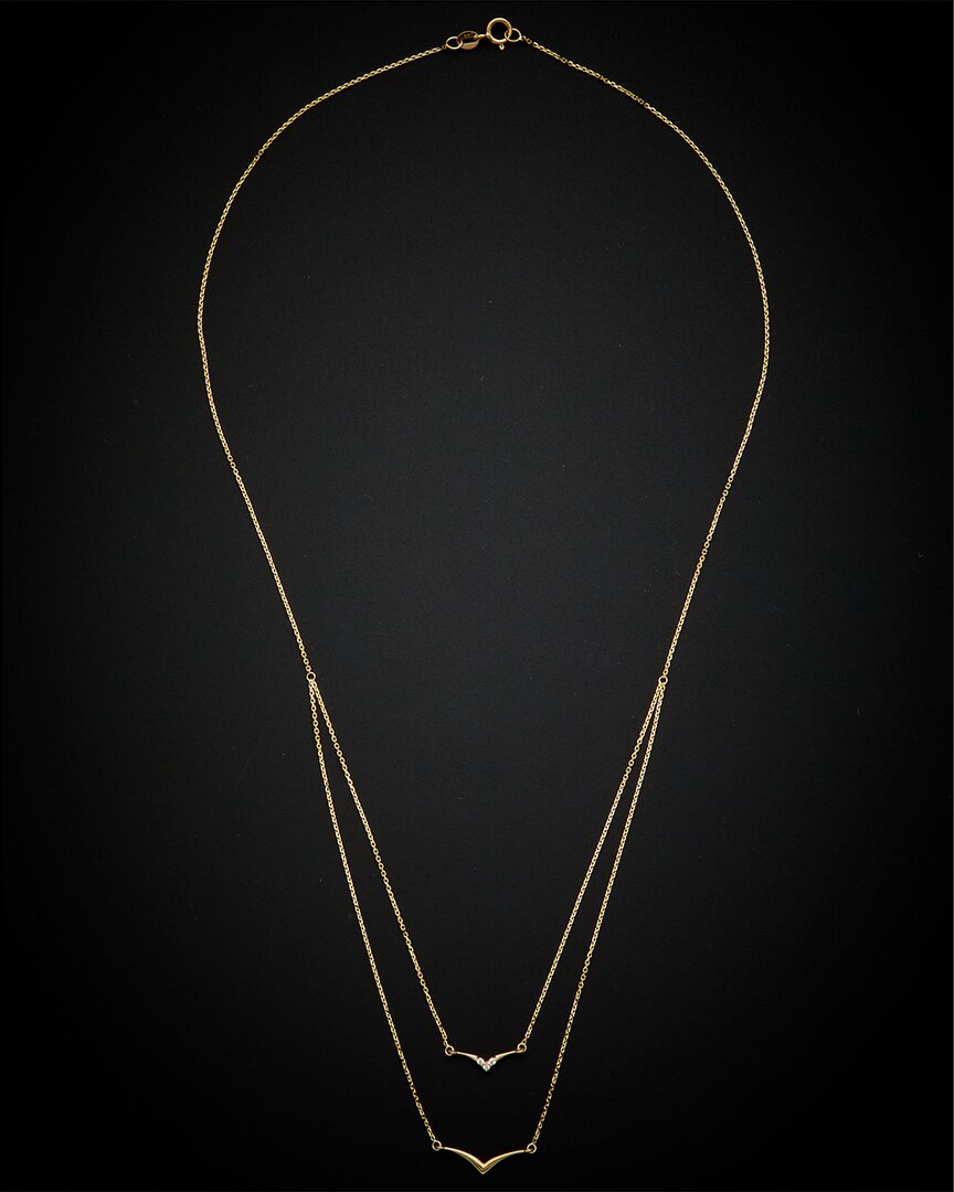 Shop Italian Gold 14k  Chevron Necklace