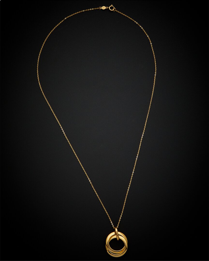 Shop Italian Gold 14k  Double Circle Necklace
