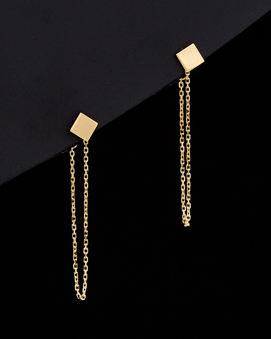 Italian Gold 14k  Square Earrings