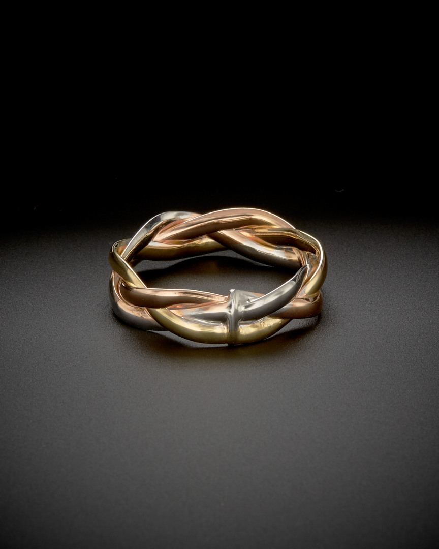 Italian Gold Tri-tone Braided Ring