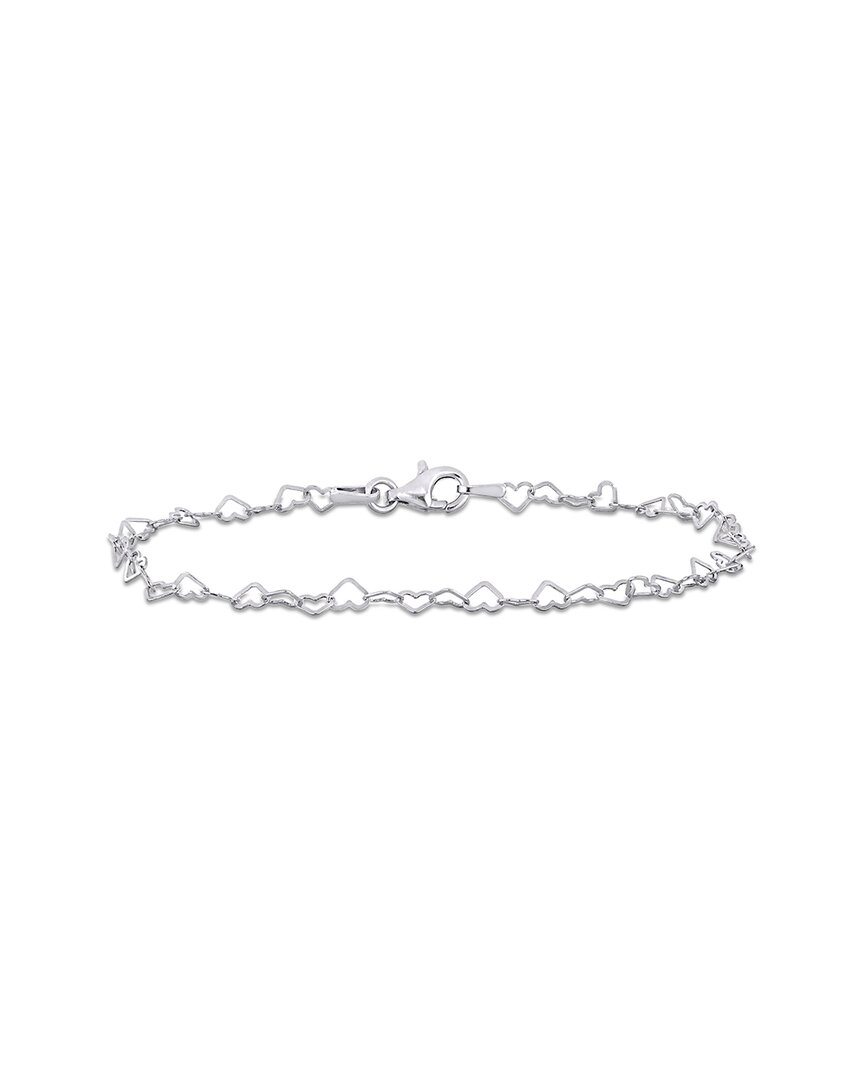 Italian Silver Heart Link Bracelet
