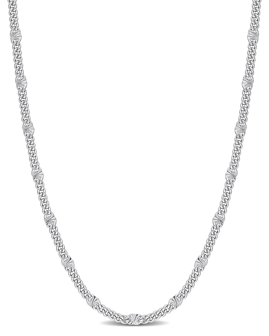 Italian Silver Fancy Curb Link Necklace