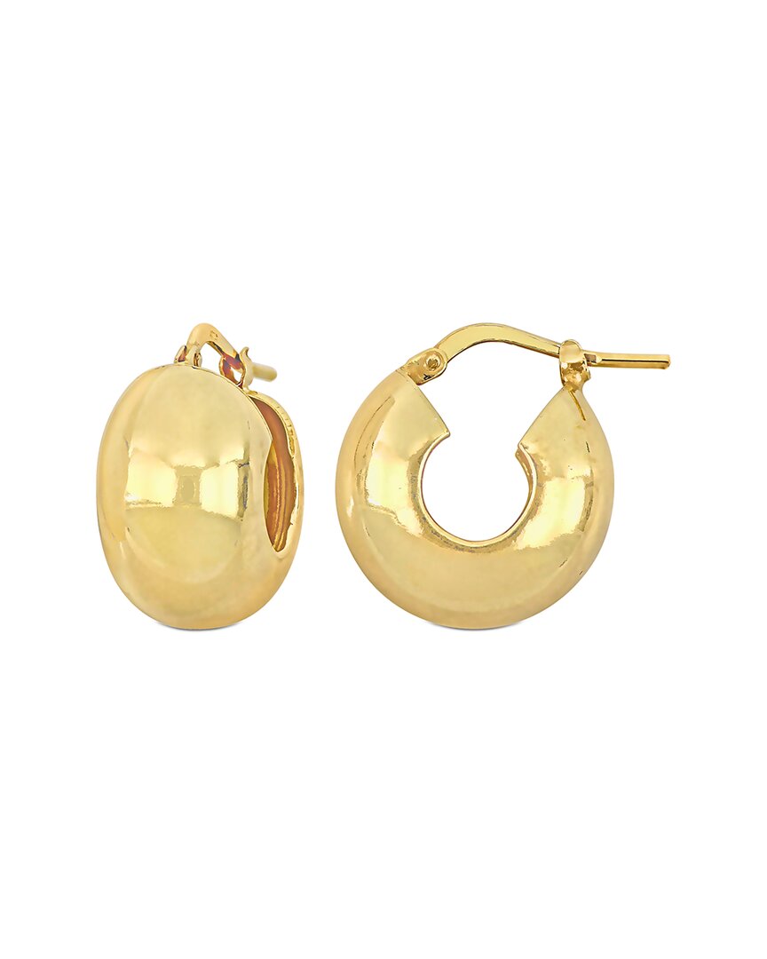 Italian Silver Wide Huggie Earrings