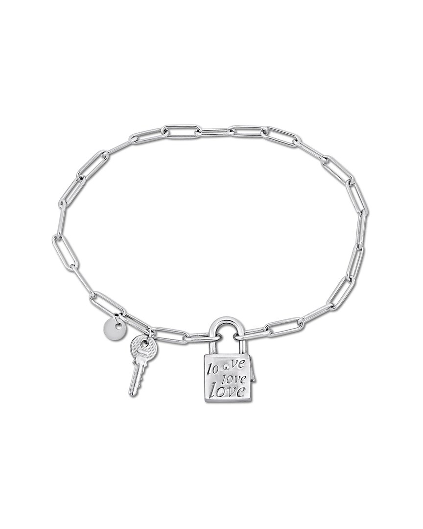 Italian Silver Lock & Key Bracelet
