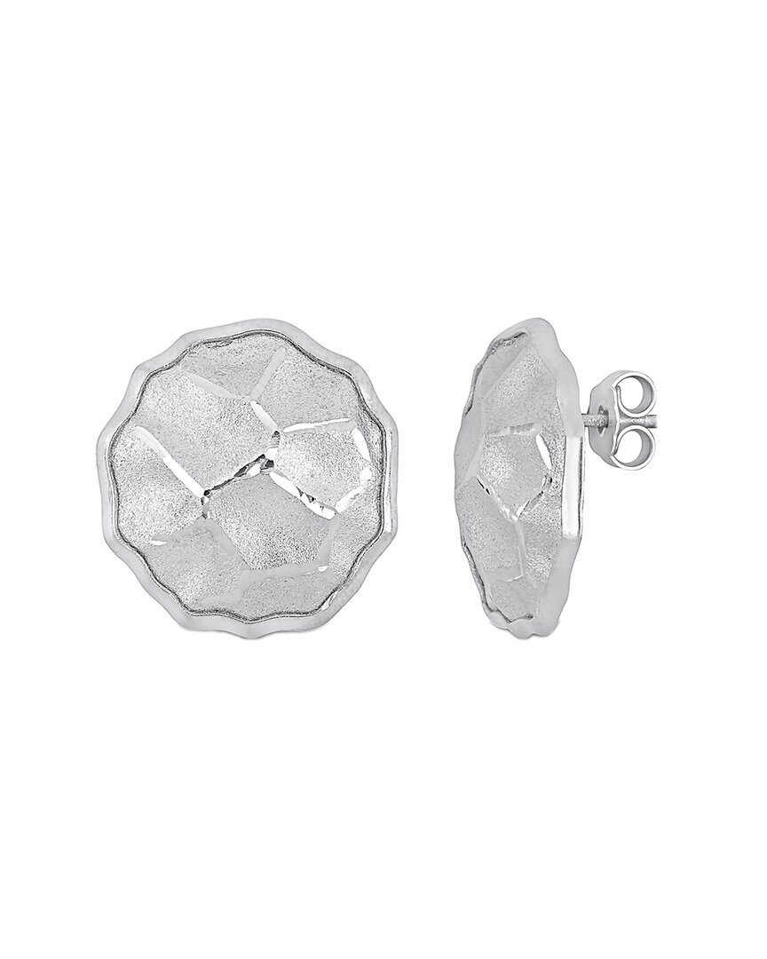 Italian Silver Hammered Disc Earrings