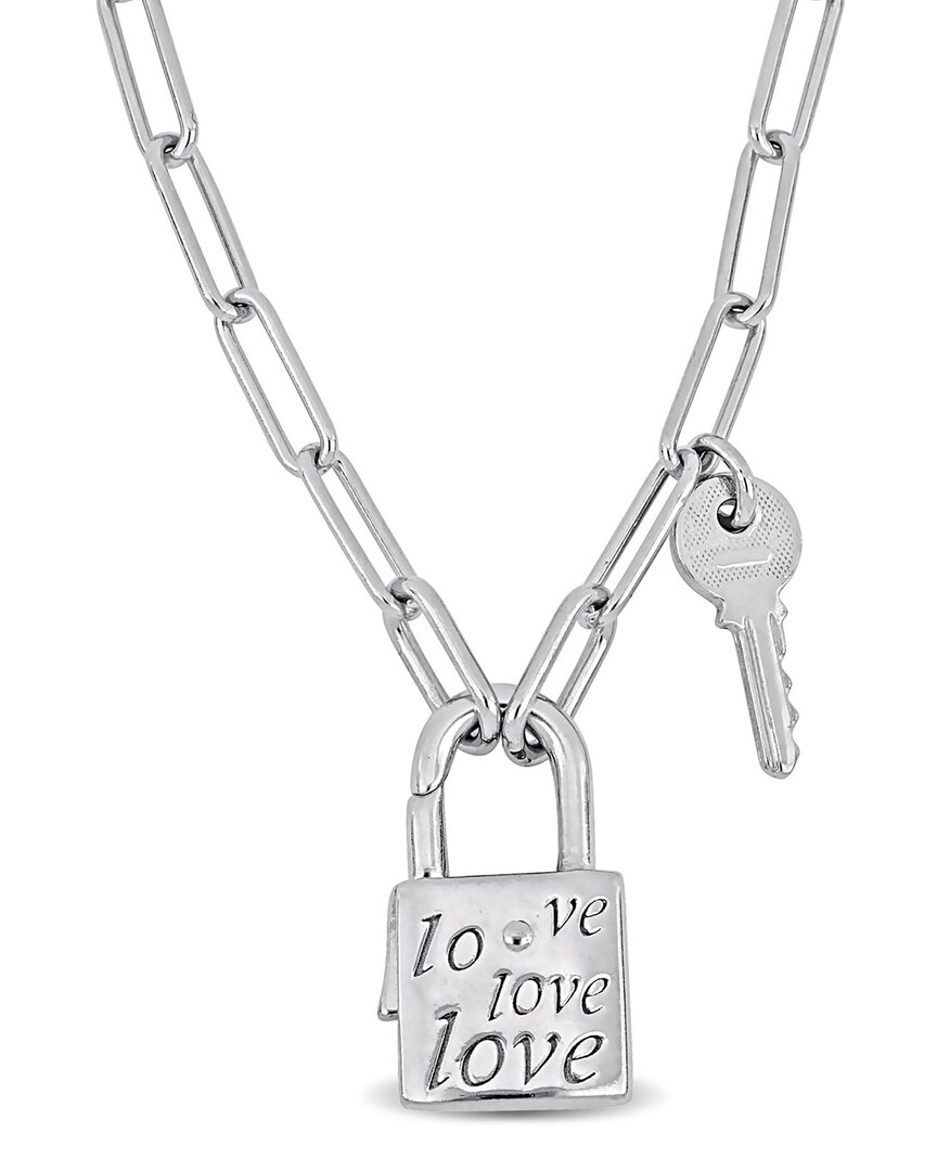 Italian Silver Lock & Key Necklace