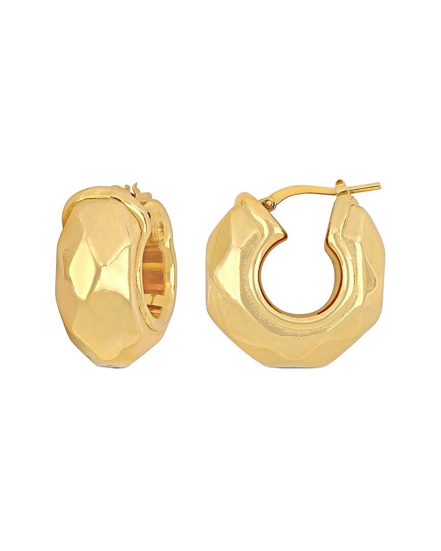 Italian Silver Wide Huggie Earrings