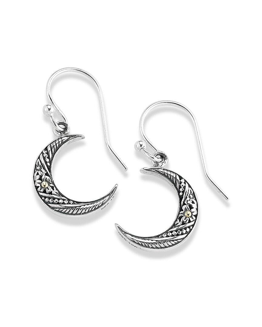 Samuel B. 18k & Silver Crescent Moon Earrings