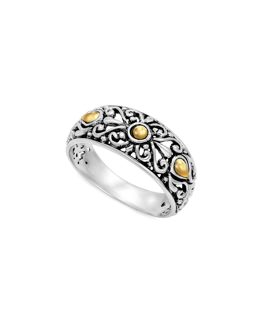 SAMUEL B. SAMUEL B. 18K & SILVER SCROLLWORK RING