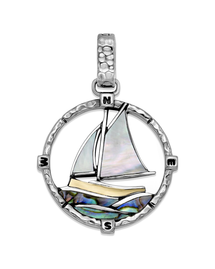 Samuel B. 18k & Silver Pearl Sail Boat Pendant