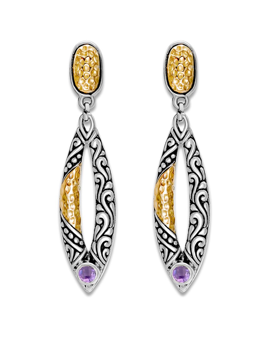 Samuel B. Silver 0.20 Ct. Tw. Amethyst Drop Earrings