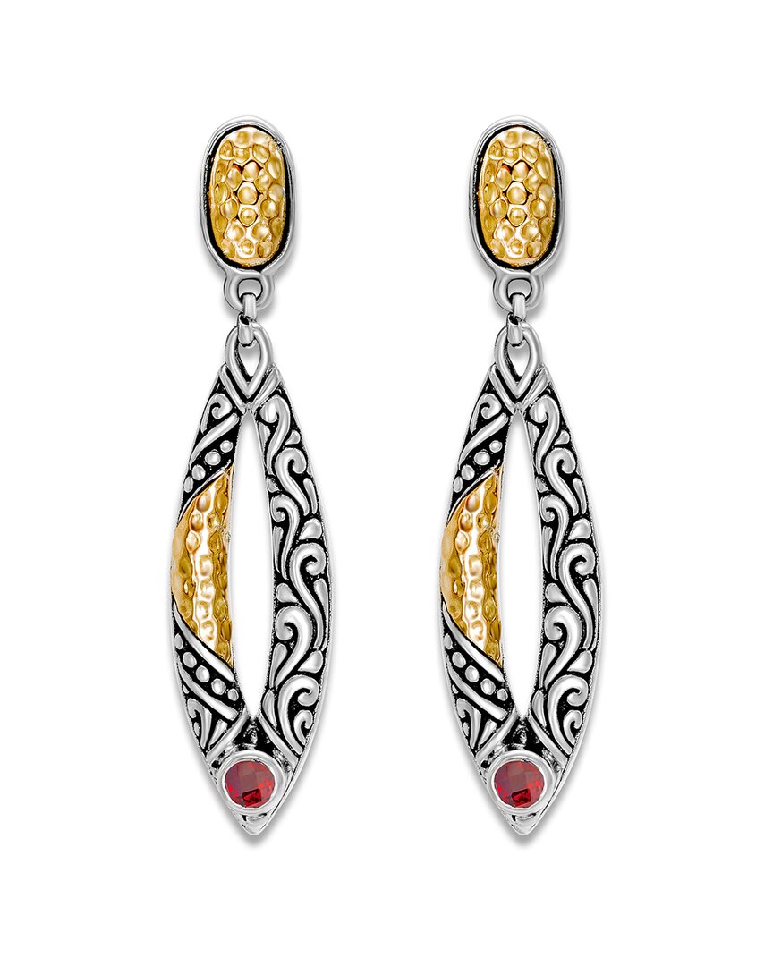 Samuel B. Silver 0.30 Ct. Tw. Garnet Drop Earrings