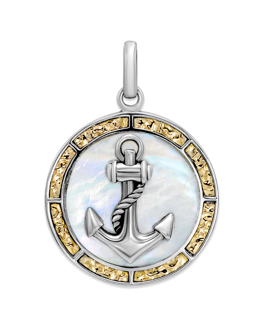 Samuel B. 18k & Silver Pearl Anchor Pendant