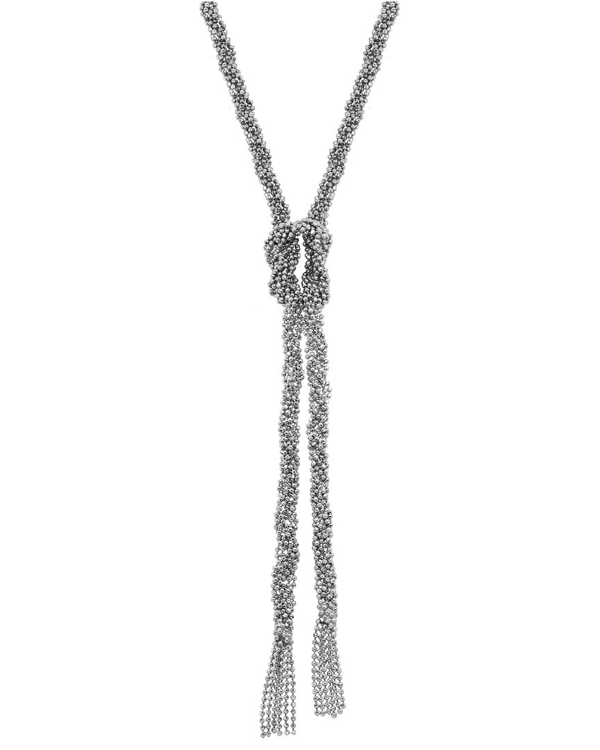 Italian Silver Lariat Necklace