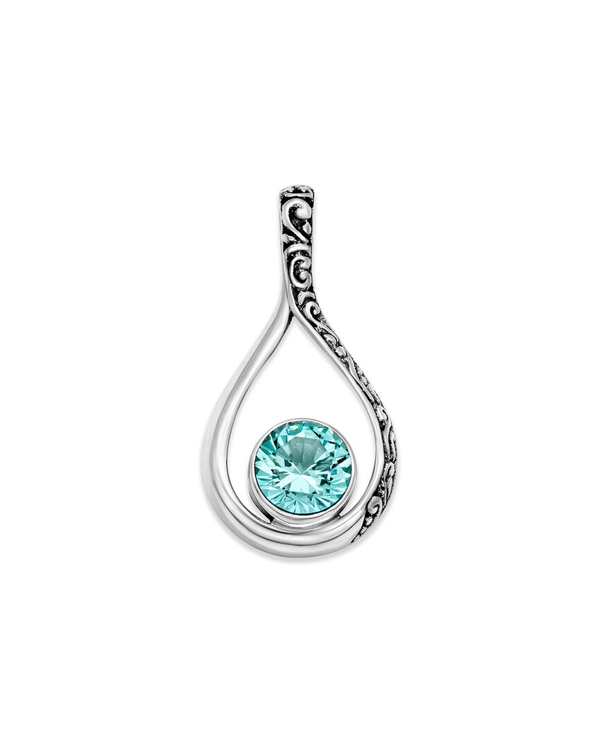 Samuel B. Sterling Silver Green Quartz Teardrop Pendant