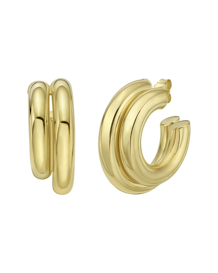 Italian Silver 14k Plated Silver Hoop Earrings