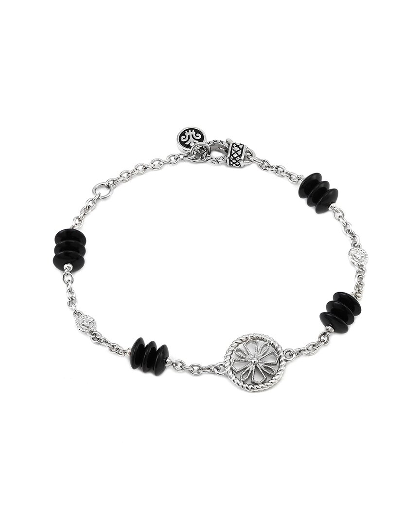 Andrea Candela Andréa Candela Onix Ola Silver 0.03 Ct. Tw. Diamond Onyx Bracelet
