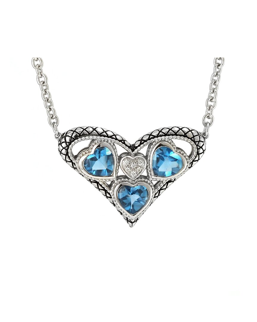 Andrea Candela Andréa Candela Amante Silver 3.92 Ct. Tw. Diamond & Black Topaz Necklace