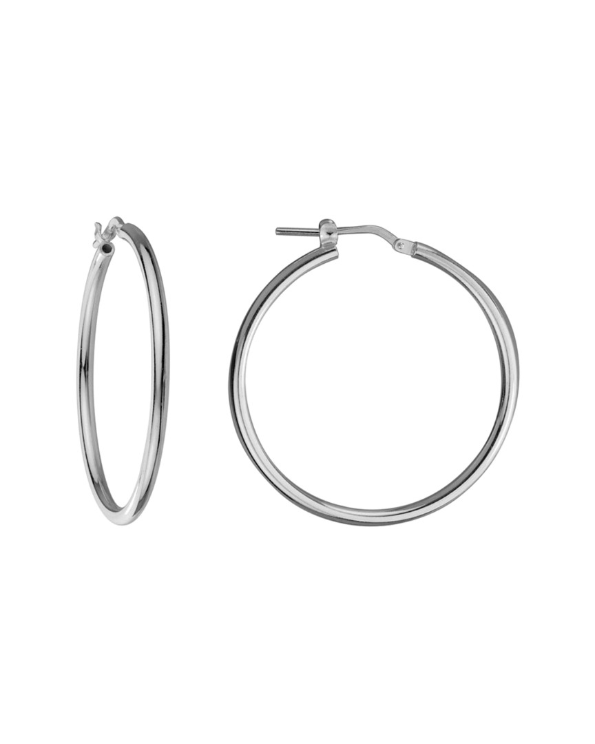 Italian Silver Round Tube Hoops