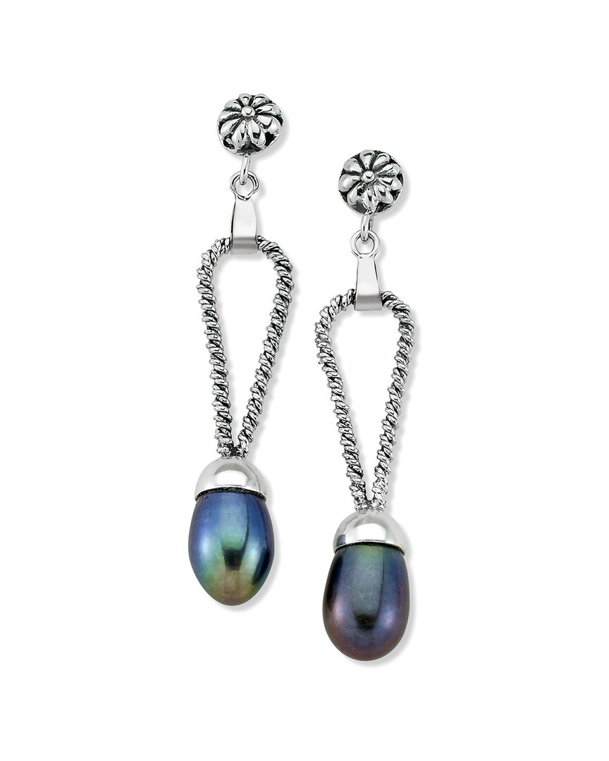 Samuel B. Silver Pearl Earrings In Metallic