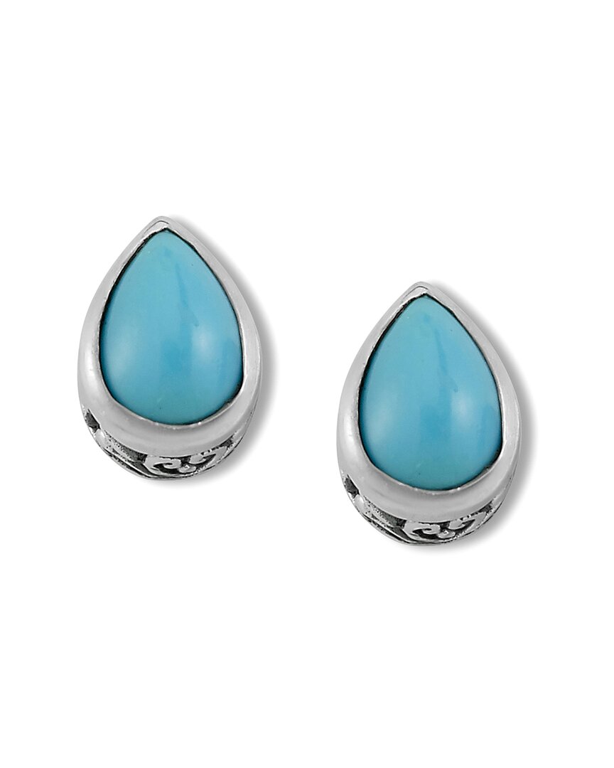 Samuel B. Silver Sleeping Beauty Turquoise Earrings In Metallic