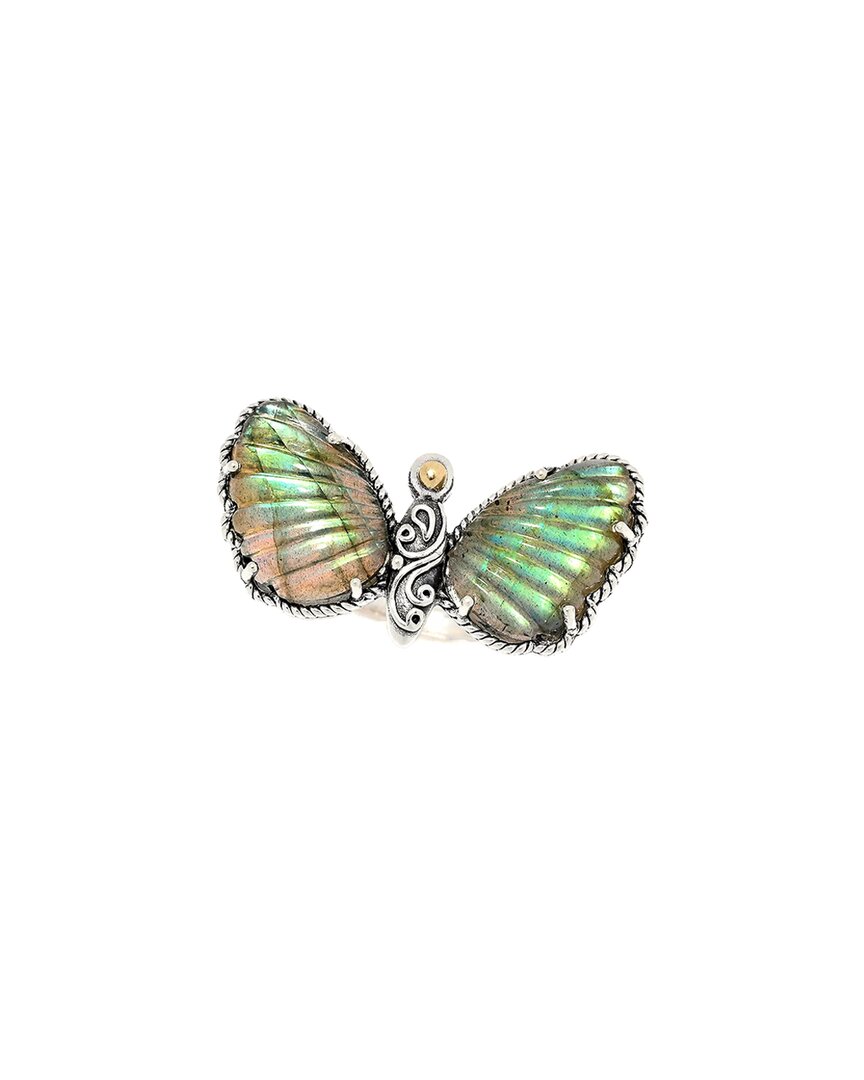 Samuel B. Silver & 18k 9.54 Ct. Tw. Labradorite Ring