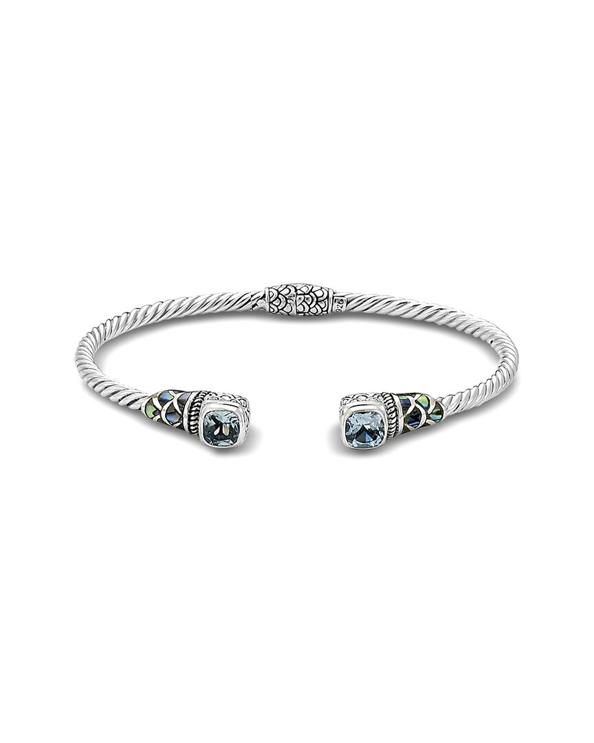 Samuel B. Silver 1.70 Ct. Tw. Blue Topaz & Pearl Bracelet In Metallic