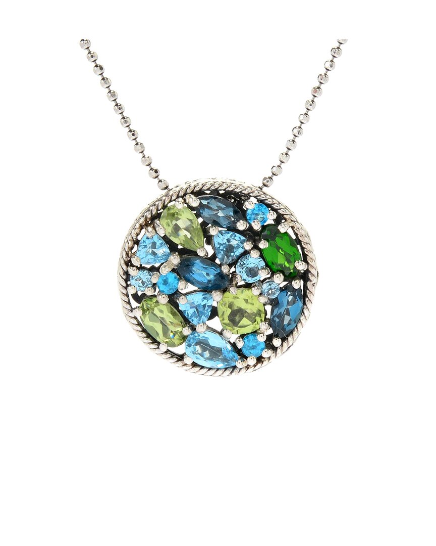 Samuel B. Silver Gemstone Pendant In Metallic
