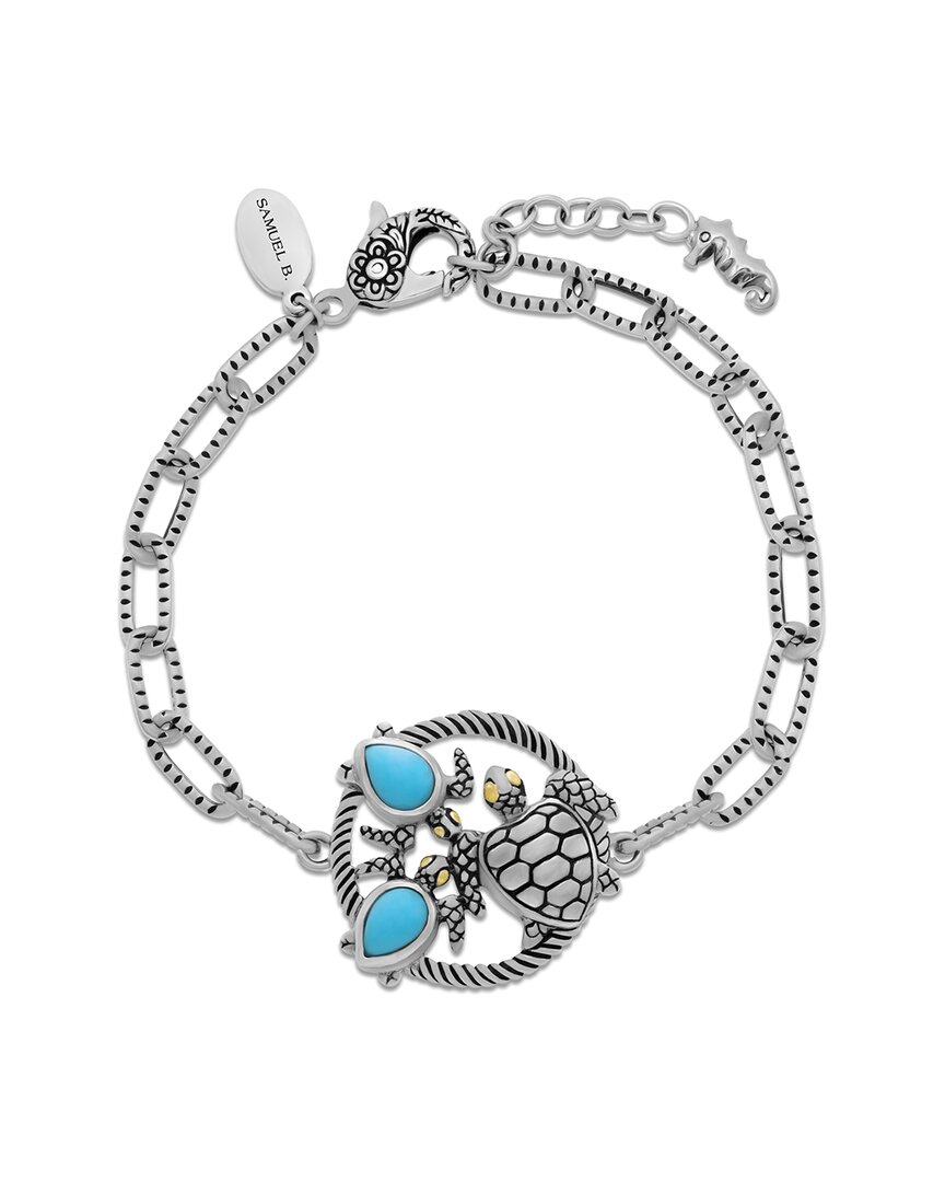 Samuel B. Silver & 18k 1.10 Ct. Tw. Sleeping Beauty Bracelet In Metallic