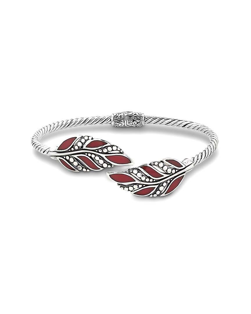 Samuel B. Silver Coral & Pearl Bracelet