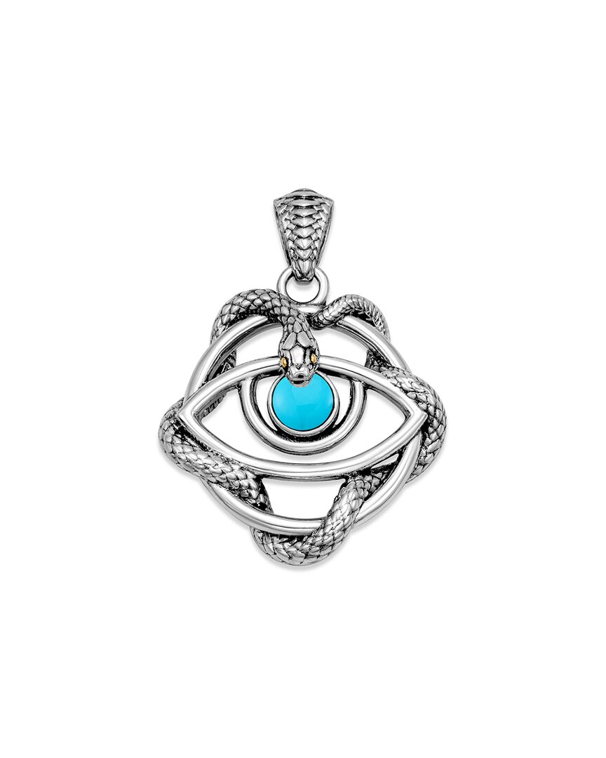 Samuel B. Silver 0.79 Ct. Tw. Sleeping Beauty Turquoise Pendant In Metallic
