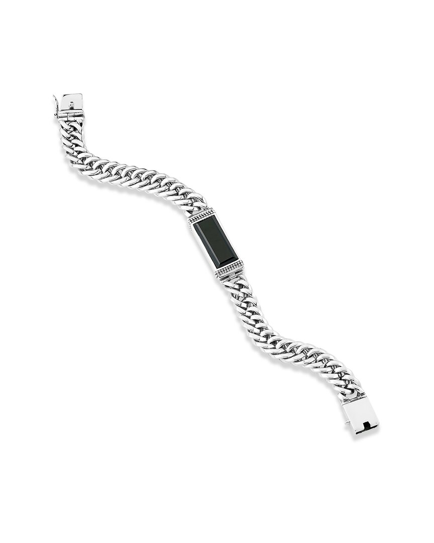 Samuel B. Silver 8.48 Ct. Tw. Onyx Bracelet In Metallic