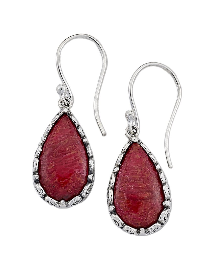 Samuel B. Silver Coral Earrings In Metallic