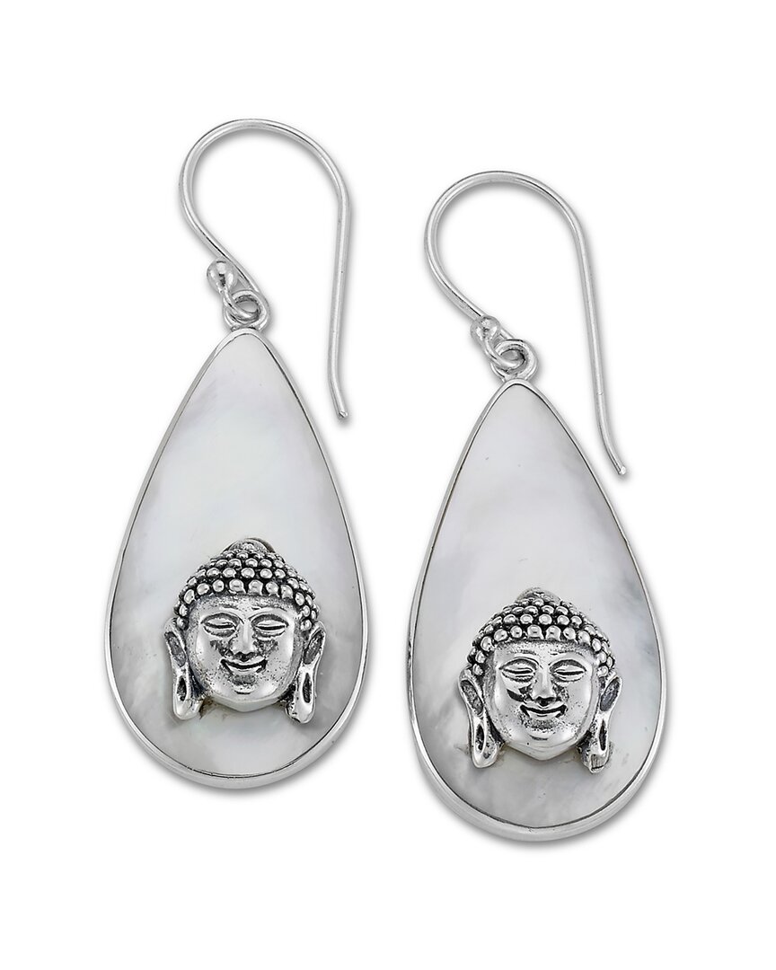 Samuel B. Silver Pearl Buddha Earrings In Metallic
