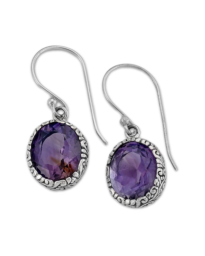 Samuel B. Silver 9.00 Ct. Tw. Amethyst Earrings In Purple