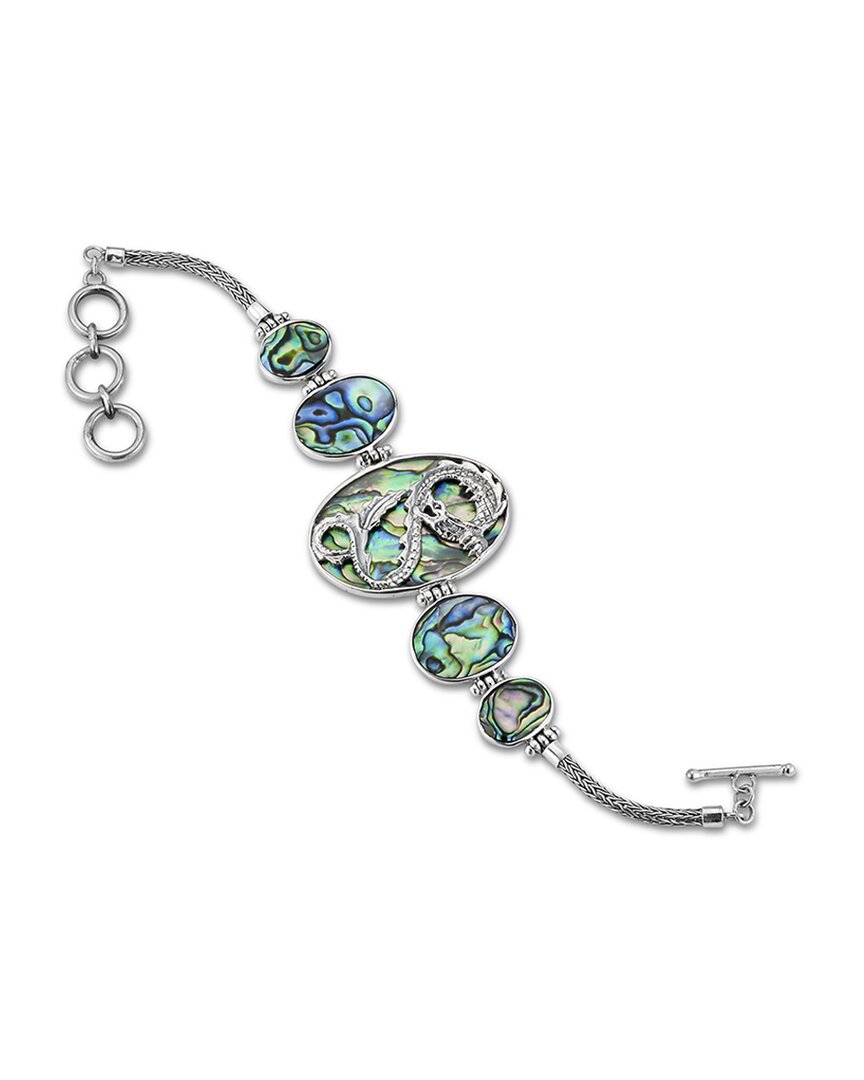 Samuel B. Jewelry Sterling Silver Abalone Oval Dragon Bracelet