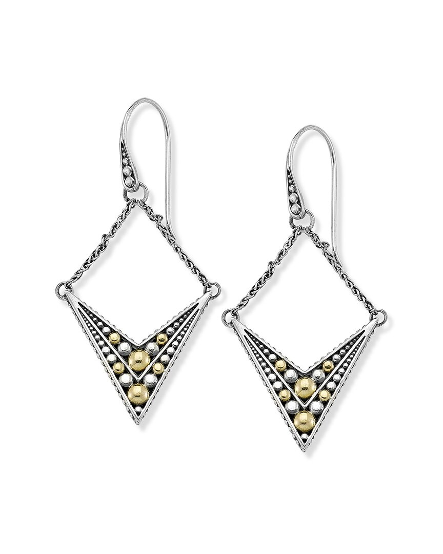 Samuel B. 18k & Silver Tribal Open Drop Earrings