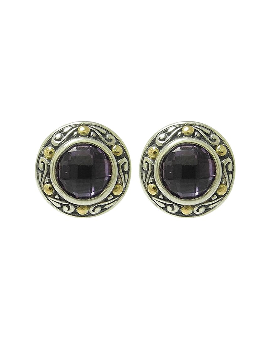 Samuel B. Silver & 18k 1.50 Ct. Tw. Amethyst Earrings In Black