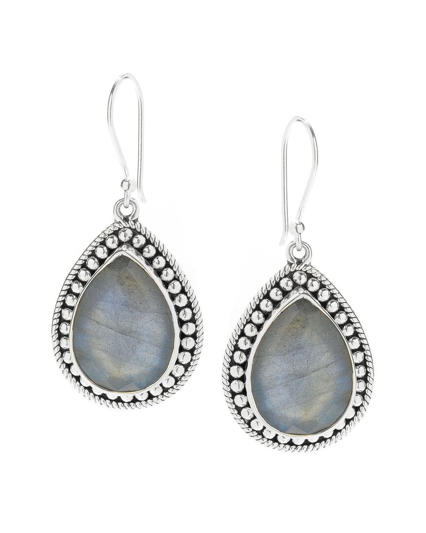 Samuel B. Silver 19.00 Ct. Tw. Labradorite Earrings In Metallic