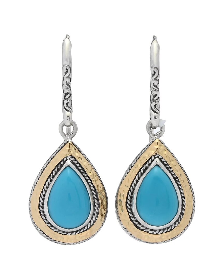 Samuel B. Silver & 18k 3.00 Ct. Tw. Sleeping Beauty Earrings In Multi
